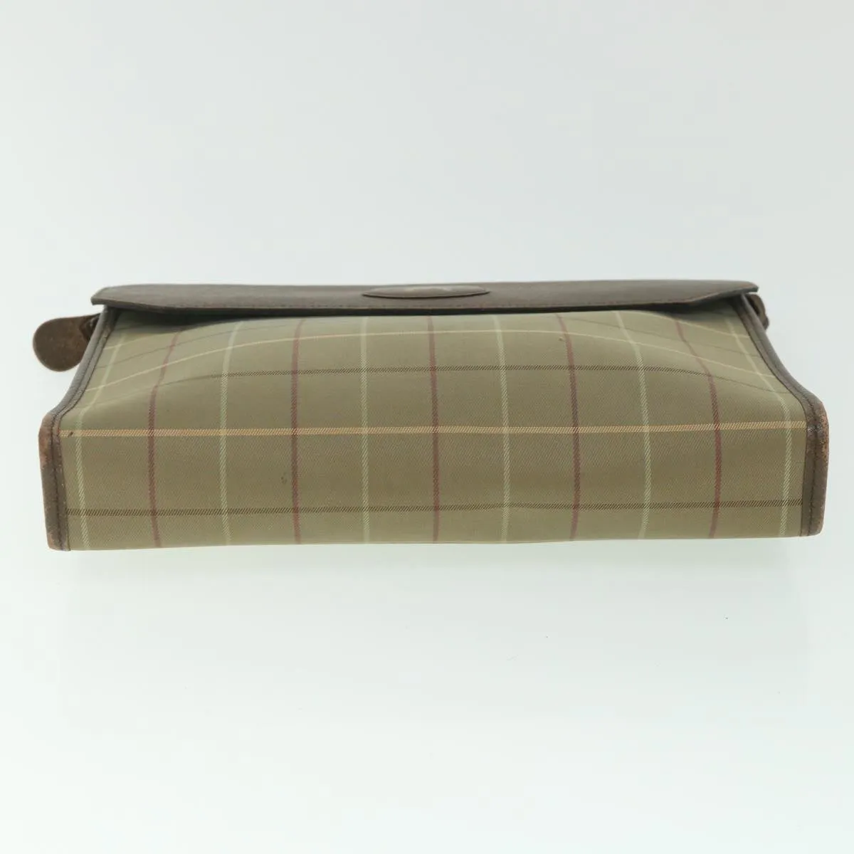 Trendy Inspired Burberryss Nova Check Clutch Bag Nylon Canvas Brown Auth Bs9092