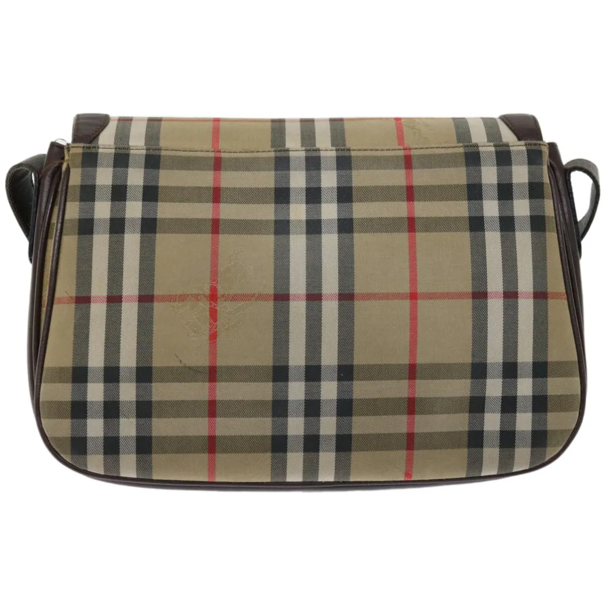 Trendy Inspired Burberryss Nova Check Shoulder Bag Canvas Beige Auth Ki4096