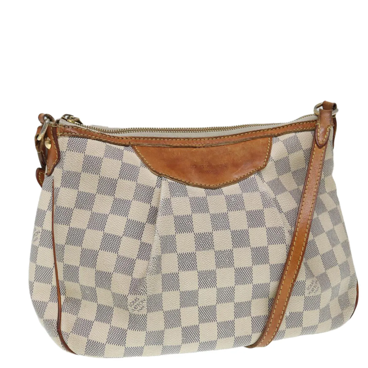 Trendy Inspired Louis Vuitton Damier Azur Siracusa Pm Shoulder Bag N41113 Lv Auth 87967