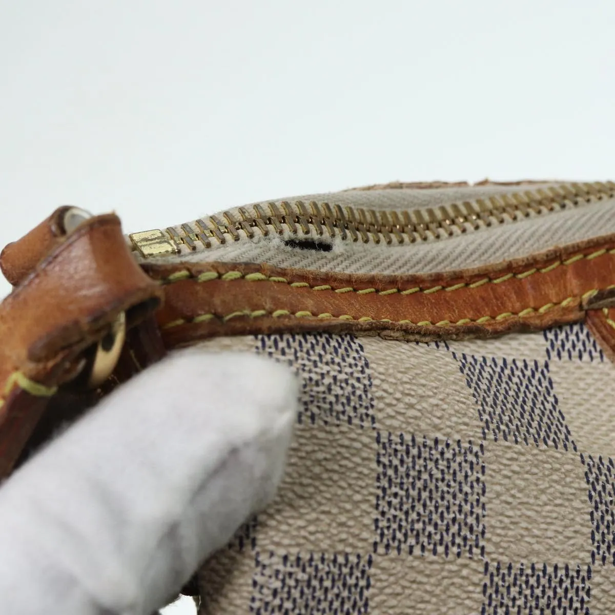 Trendy Inspired Louis Vuitton Damier Azur Siracusa Pm Shoulder Bag N41113 Lv Auth 87967