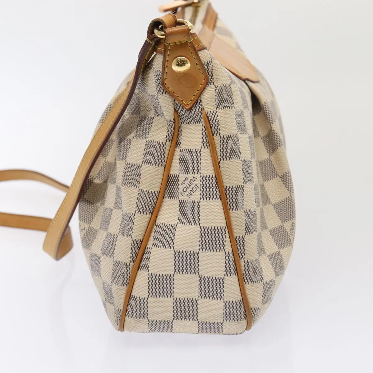 Trendy Inspired Louis Vuitton Damier Azur Siracusa Pm Shoulder Bag N41113 Lv Auth Ar12518