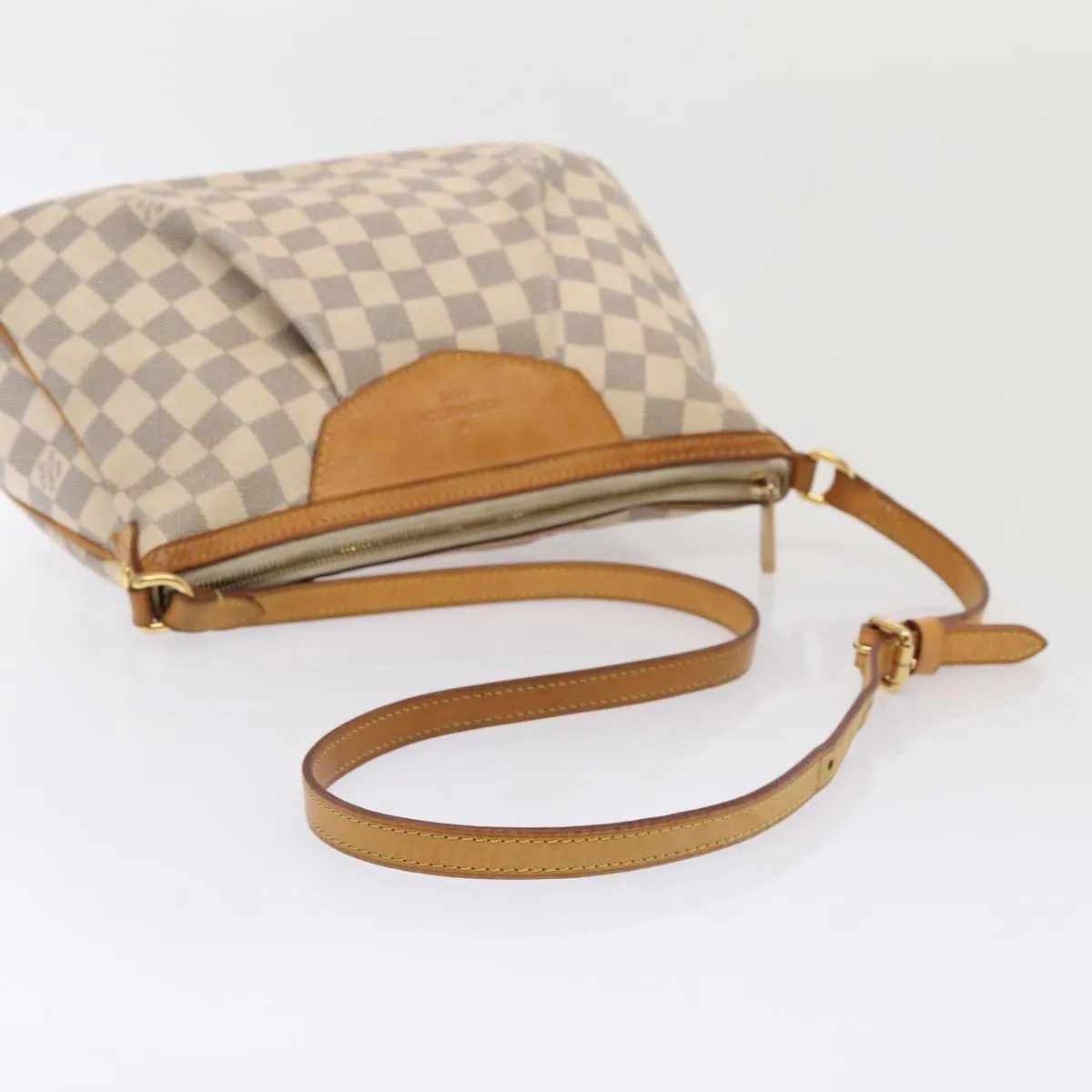 Trendy Inspired Louis Vuitton Damier Azur Siracusa Pm Shoulder Bag N41113 Lv Auth Ar12518