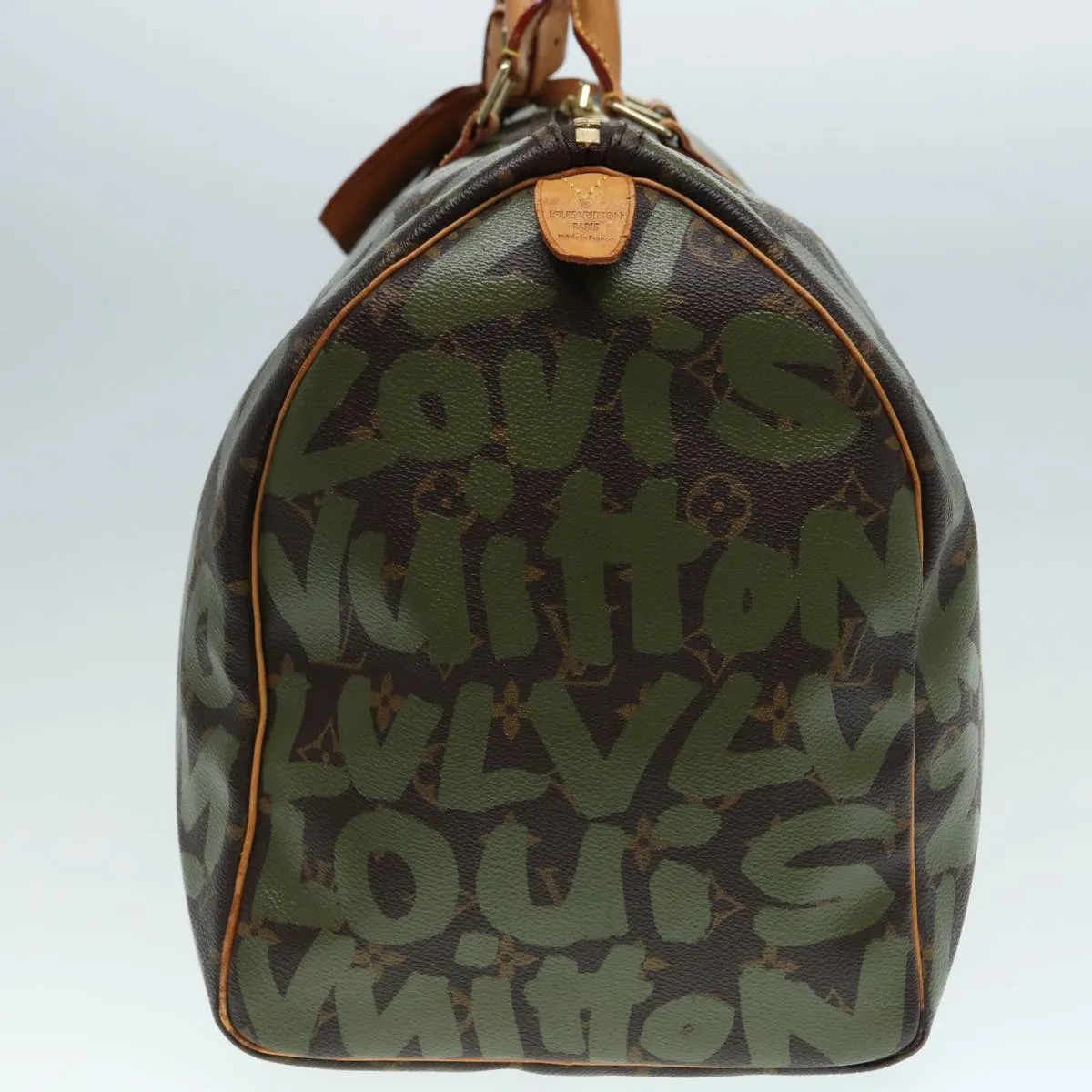 Trendy Inspired Louis Vuitton Monogram Graffiti Keepall 50 Boston Bag Khaki M92196 Auth 85405