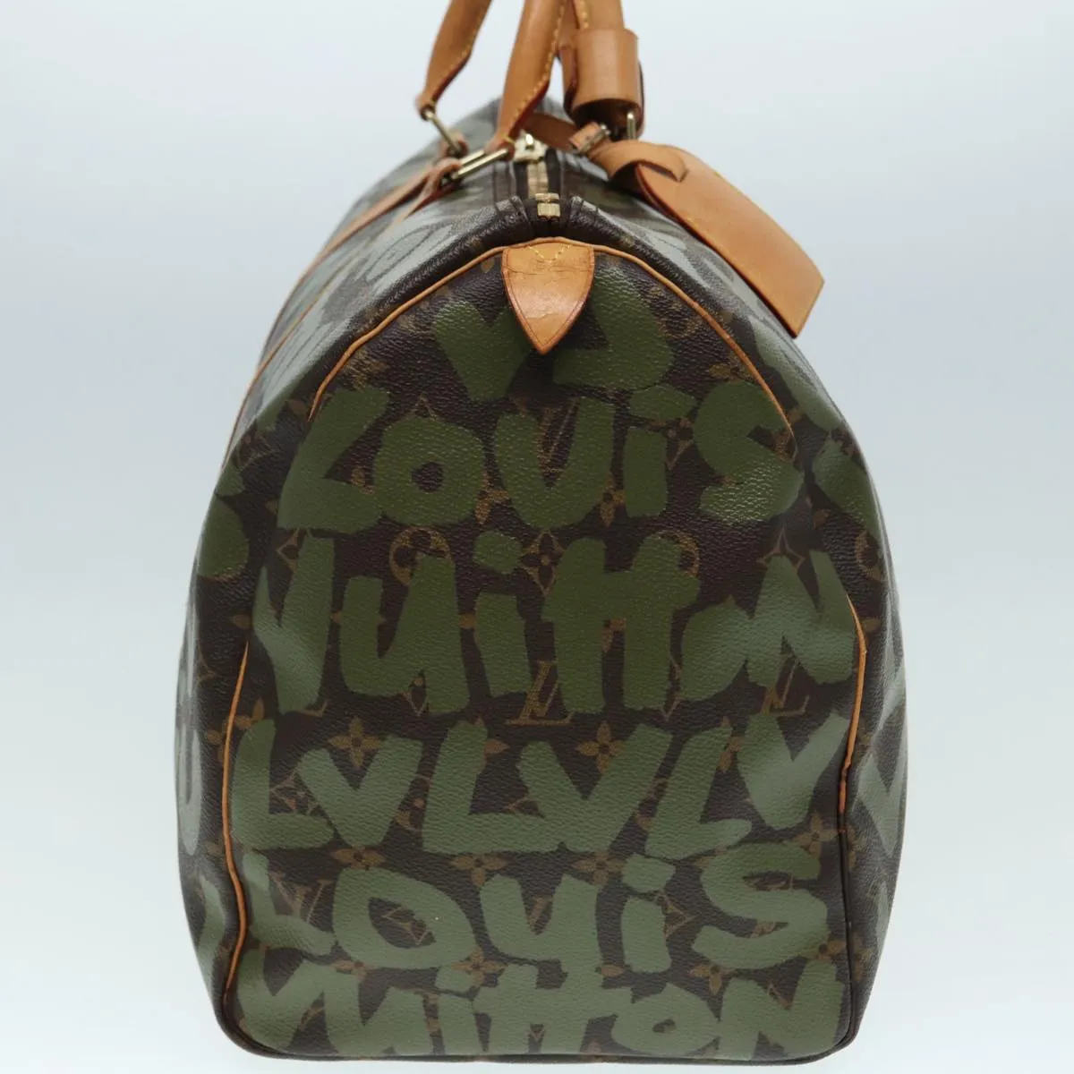 Trendy Inspired Louis Vuitton Monogram Graffiti Keepall 50 Boston Bag Khaki M92196 Auth 85405
