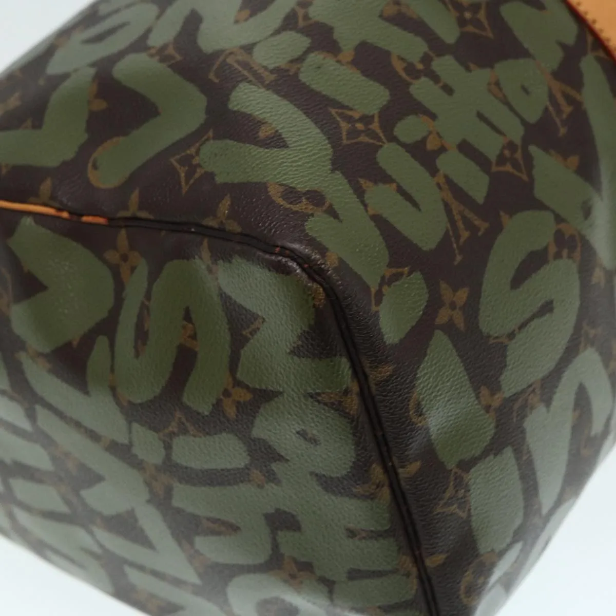Trendy Inspired Louis Vuitton Monogram Graffiti Keepall 50 Boston Bag Khaki M92196 Auth 85405