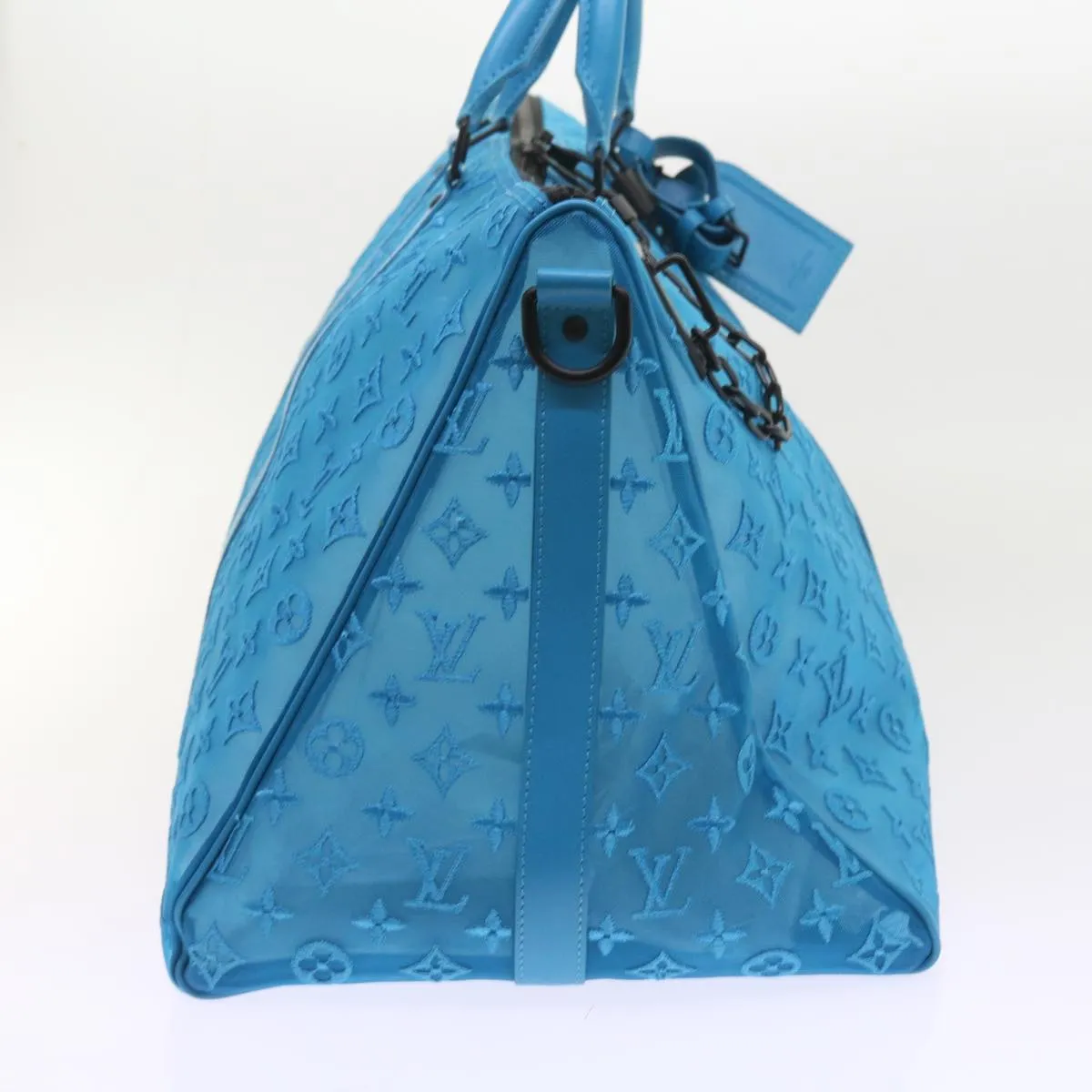 Trendy Inspired Louis Vuitton Monogram Mesh Keepall Triangle 50 Bag Blue M45048 Lv Auth 56647a