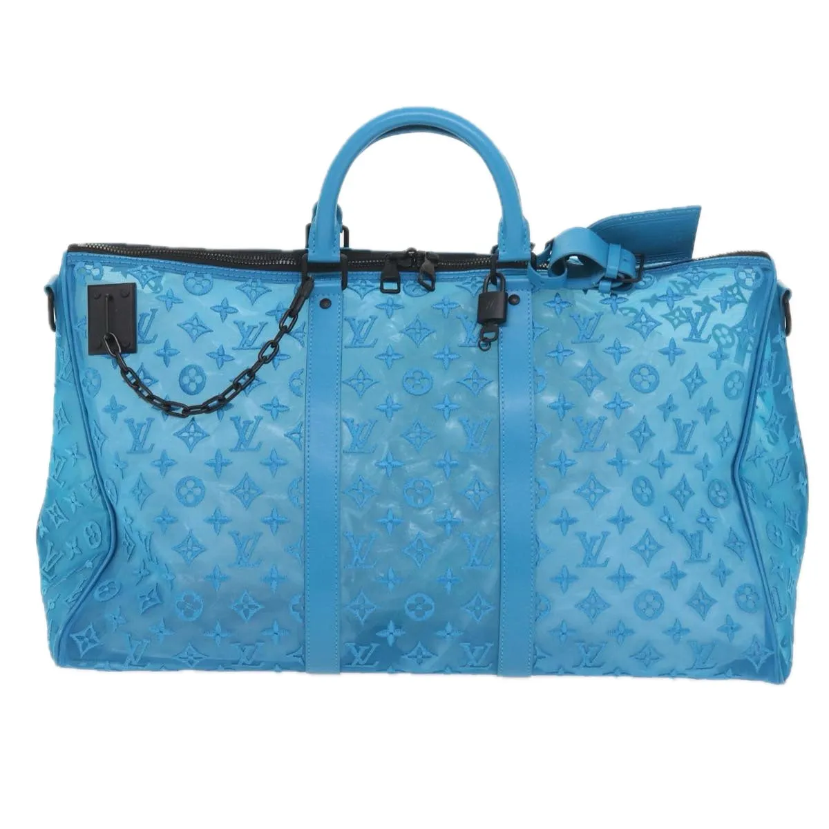 Trendy Inspired Louis Vuitton Monogram Mesh Keepall Triangle 50 Bag Blue M45048 Lv Auth 56647a