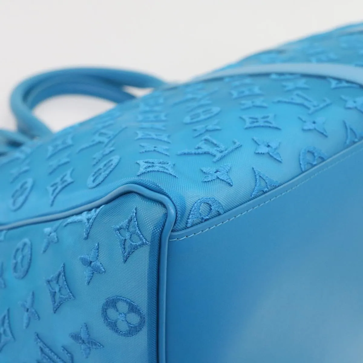 Trendy Inspired Louis Vuitton Monogram Mesh Keepall Triangle 50 Bag Blue M45048 Lv Auth 56647a