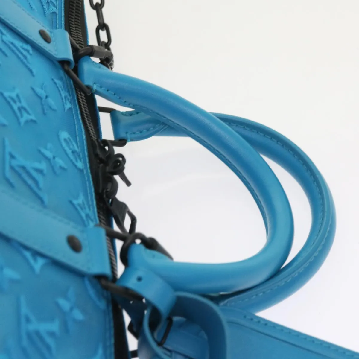 Trendy Inspired Louis Vuitton Monogram Mesh Keepall Triangle 50 Bag Blue M45048 Lv Auth 56647a