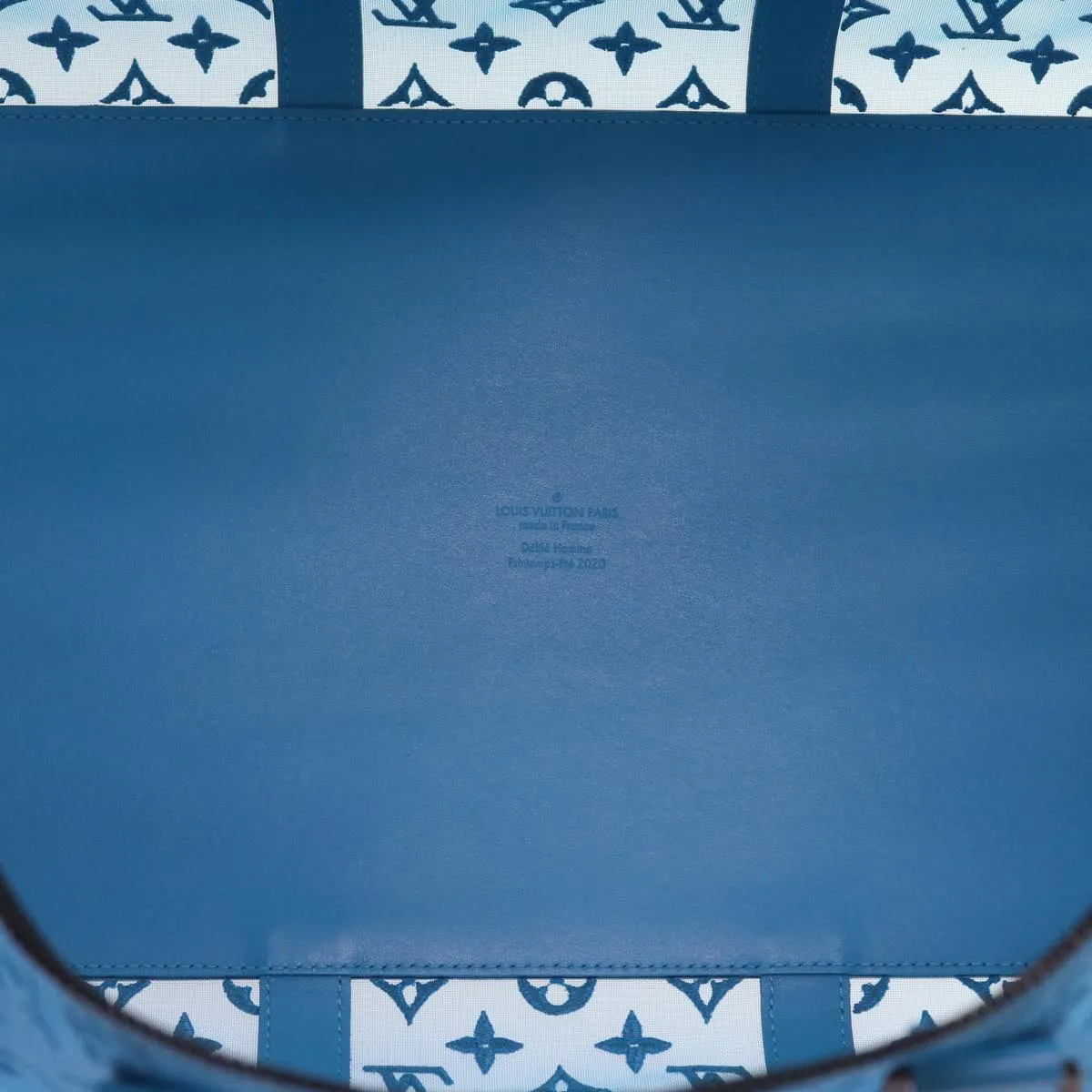 Trendy Inspired Louis Vuitton Monogram Mesh Keepall Triangle 50 Bag Blue M45048 Lv Auth 56647a
