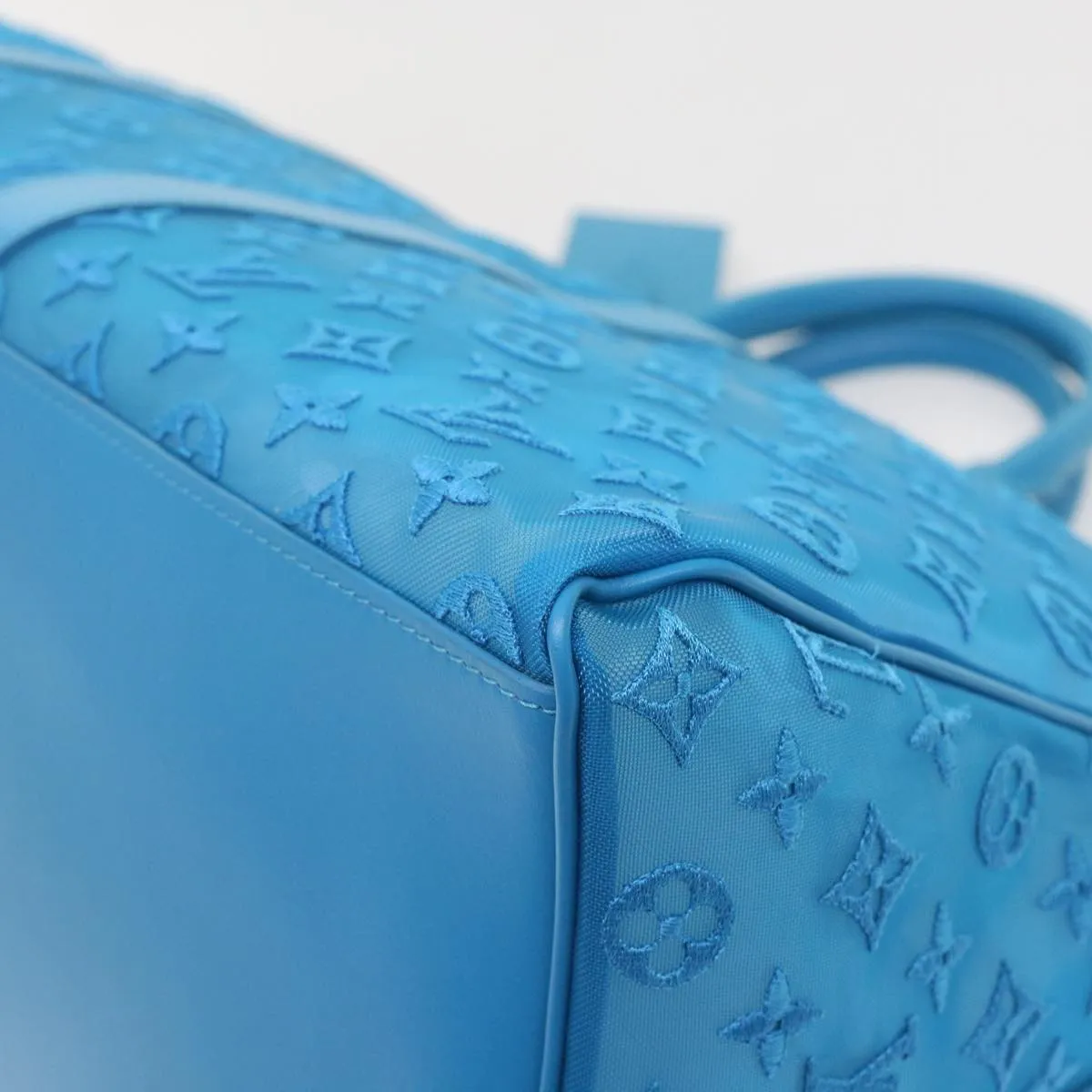 Trendy Inspired Louis Vuitton Monogram Mesh Keepall Triangle 50 Bag Blue M45048 Lv Auth 56647a
