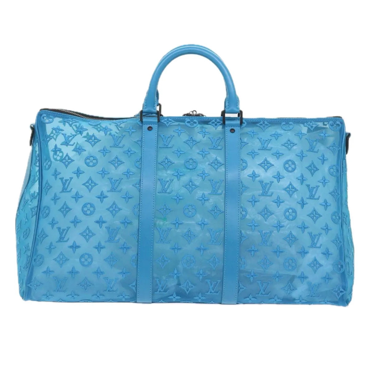 Trendy Inspired Louis Vuitton Monogram Mesh Keepall Triangle 50 Bag Blue M45048 Lv Auth 56647a