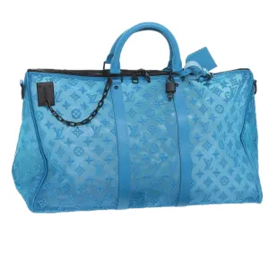 Trendy Inspired Louis Vuitton Monogram Mesh Keepall Triangle 50 Bag Blue M45048 Lv Auth 56647a