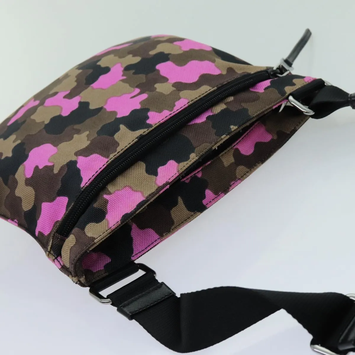 Trendy Inspired Prada Camouflage Shoulder Bag Nylon Pink Va0886 Auth Yk11624