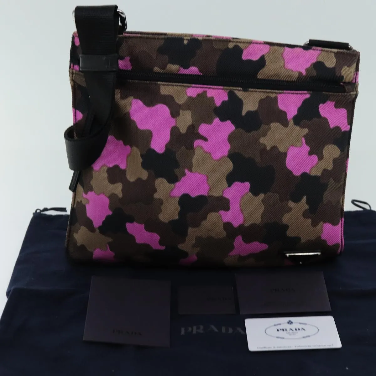 Trendy Inspired Prada Camouflage Shoulder Bag Nylon Pink Va0886 Auth Yk11624