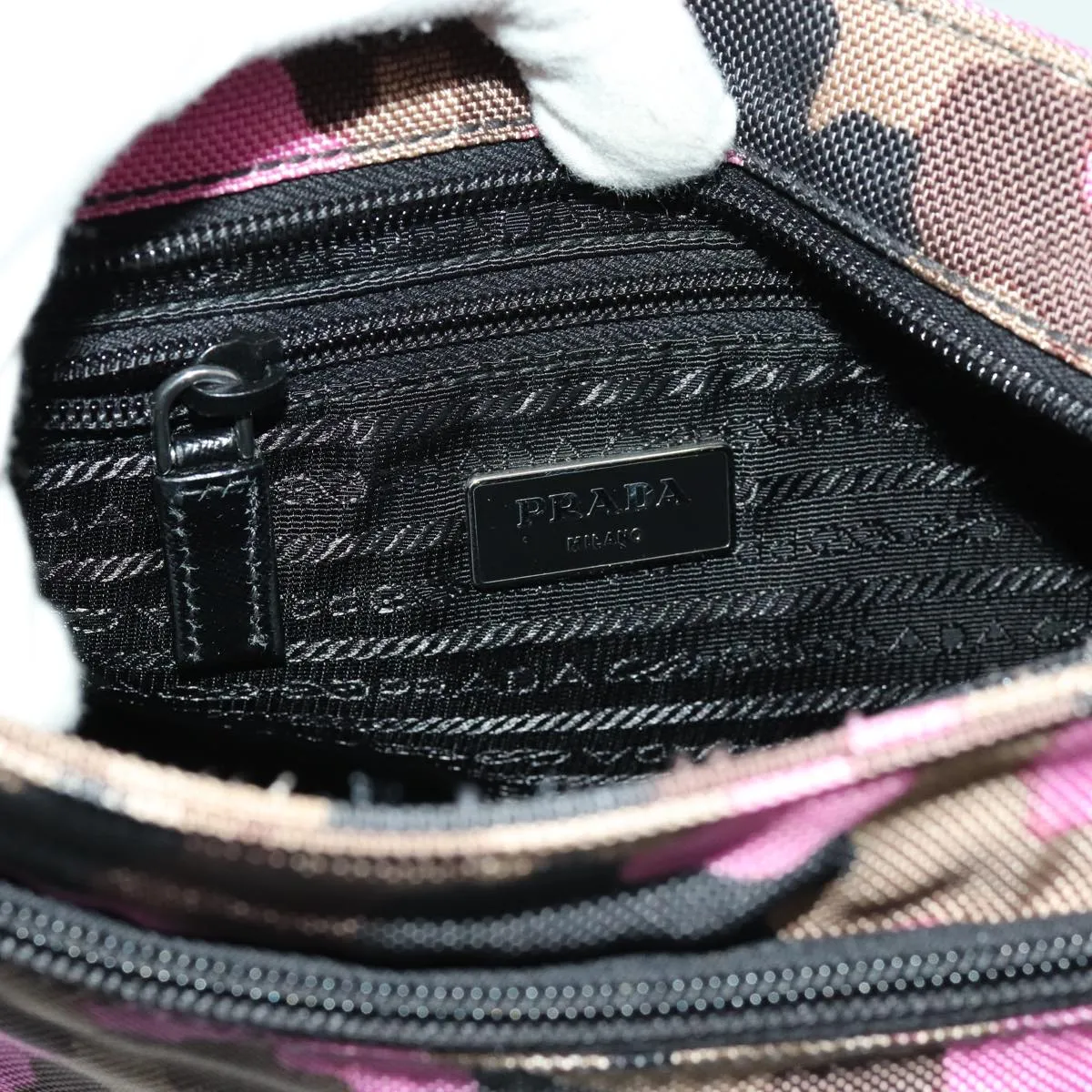 Trendy Inspired Prada Camouflage Shoulder Bag Nylon Pink Va0886 Auth Yk11624