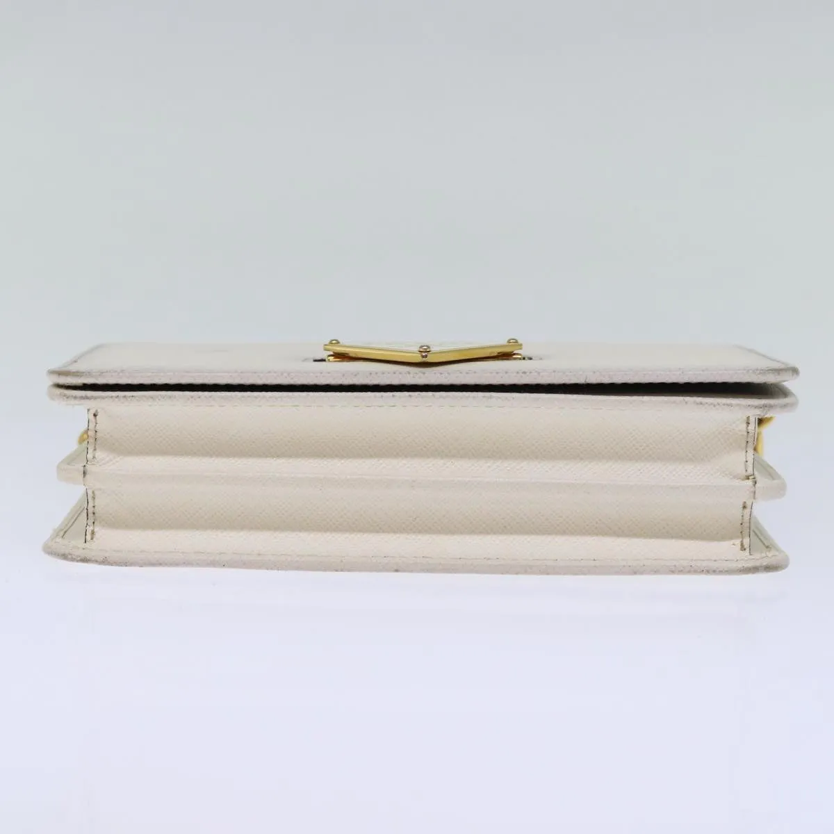 Trendy Inspired Prada Chain Shoulder Bag Safiano Leather White Auth 71652a