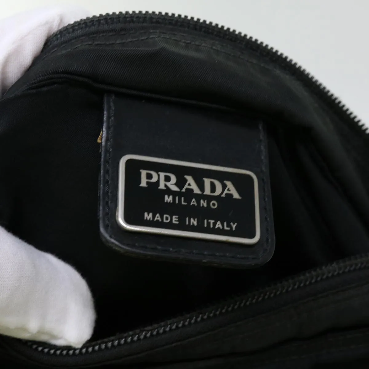 Trendy Inspired Prada Shoulder Bag Nylon Black Auth 69689