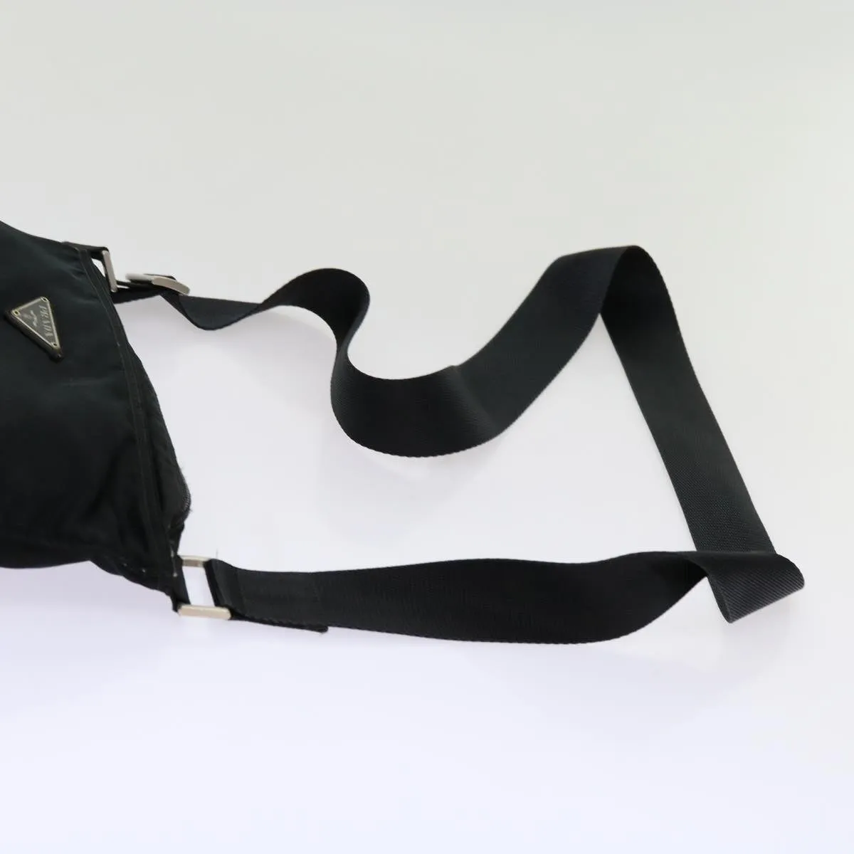 Trendy Inspired Prada Shoulder Bag Nylon Black Auth 69689