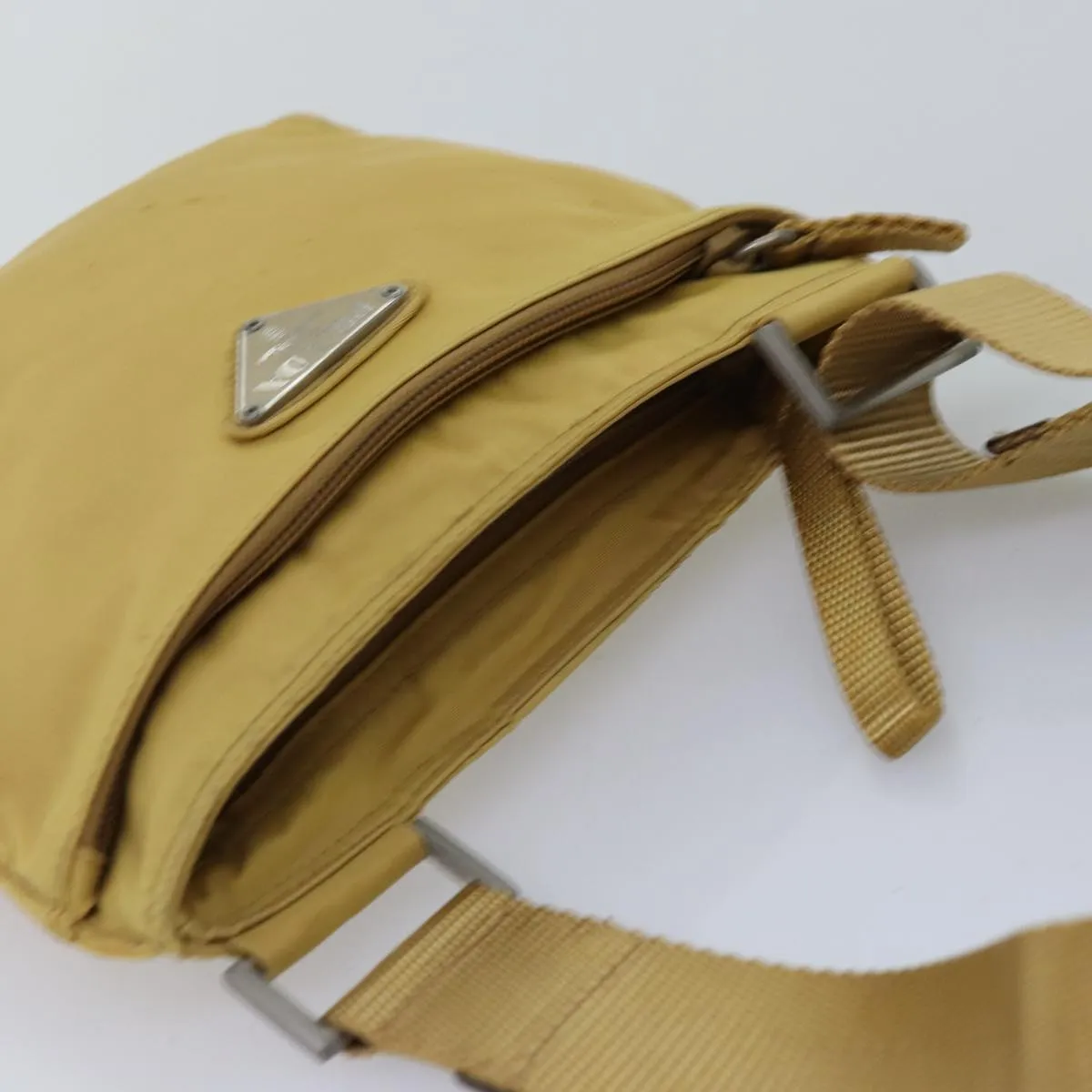 Trendy Inspired Prada Shoulder Bag Nylon Yellow Auth Ep4392