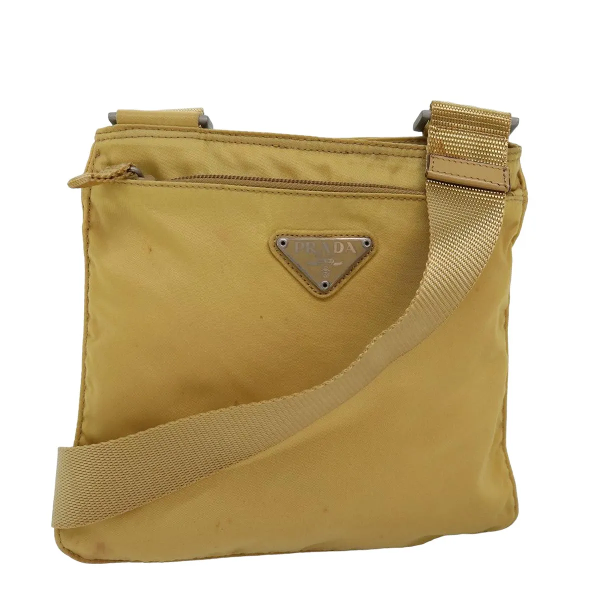 Trendy Inspired Prada Shoulder Bag Nylon Yellow Auth Ep4392
