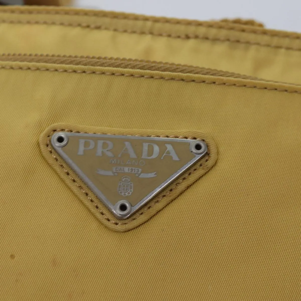 Trendy Inspired Prada Shoulder Bag Nylon Yellow Auth Ep4392