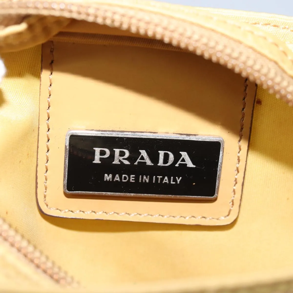Trendy Inspired Prada Shoulder Bag Nylon Yellow Auth Ep4392