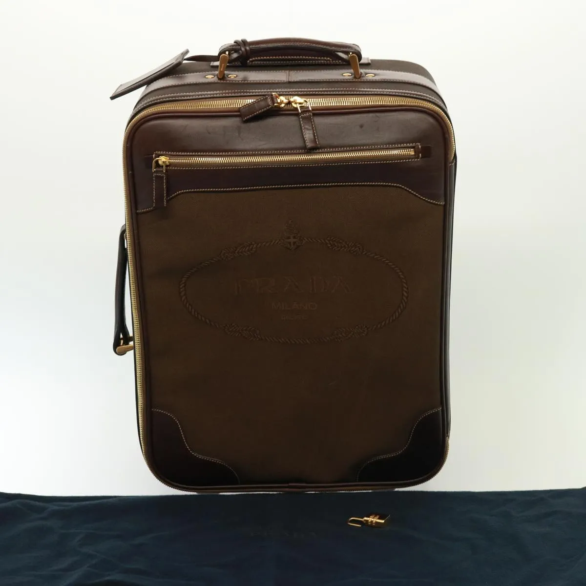 Trendy Inspired Prada Suitcase Canvas Brown Auth Mr228