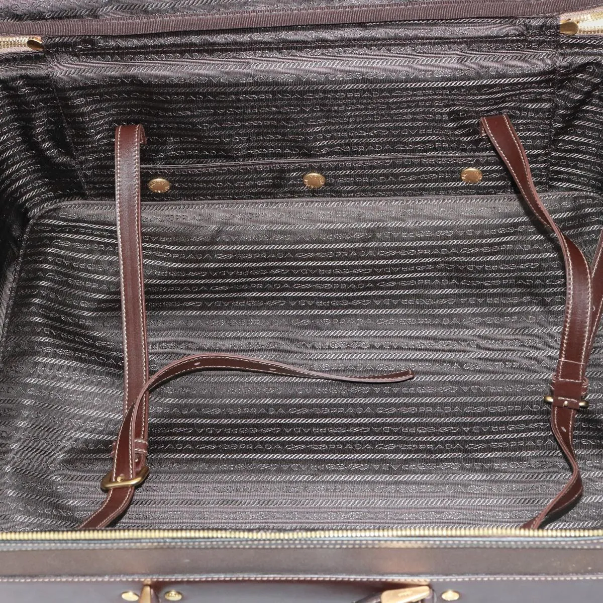 Trendy Inspired Prada Suitcase Canvas Brown Auth Mr228