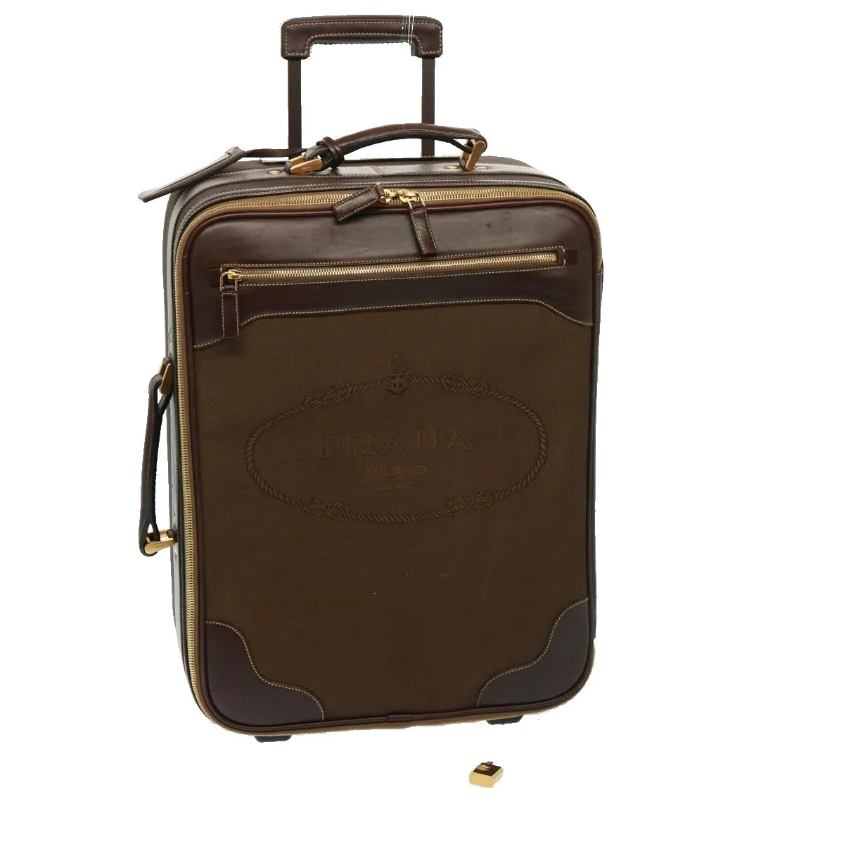 Trendy Inspired Prada Suitcase Canvas Brown Auth Mr228