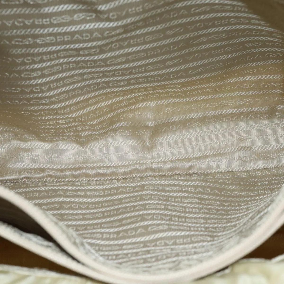 Trendy Inspired Prada Tote Bag Nylon Cream Auth 76177