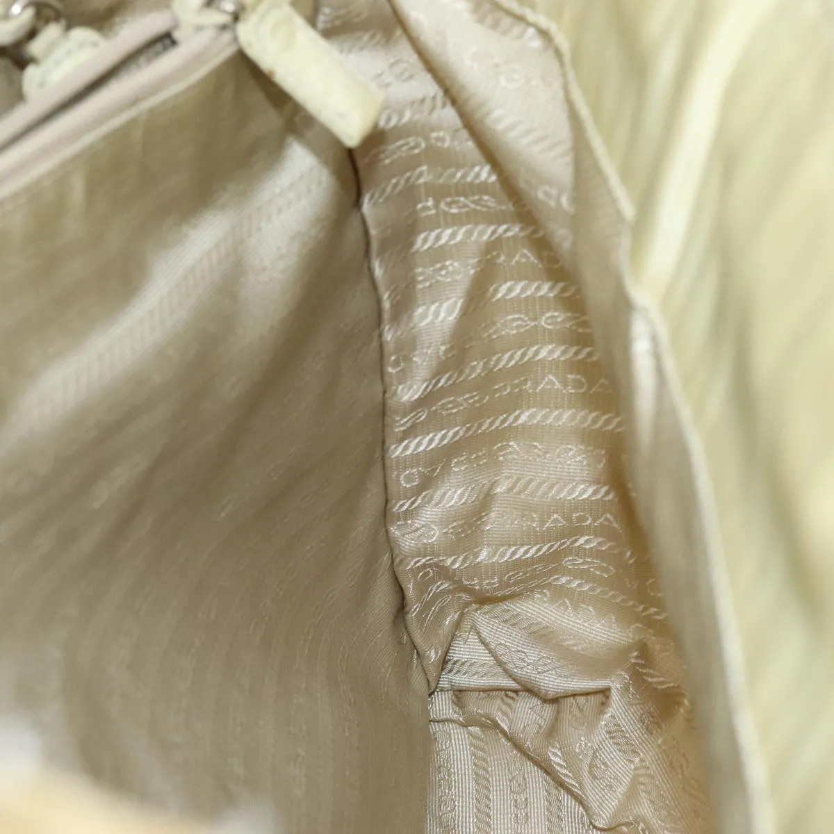 Trendy Inspired Prada Tote Bag Nylon Cream Auth 76177