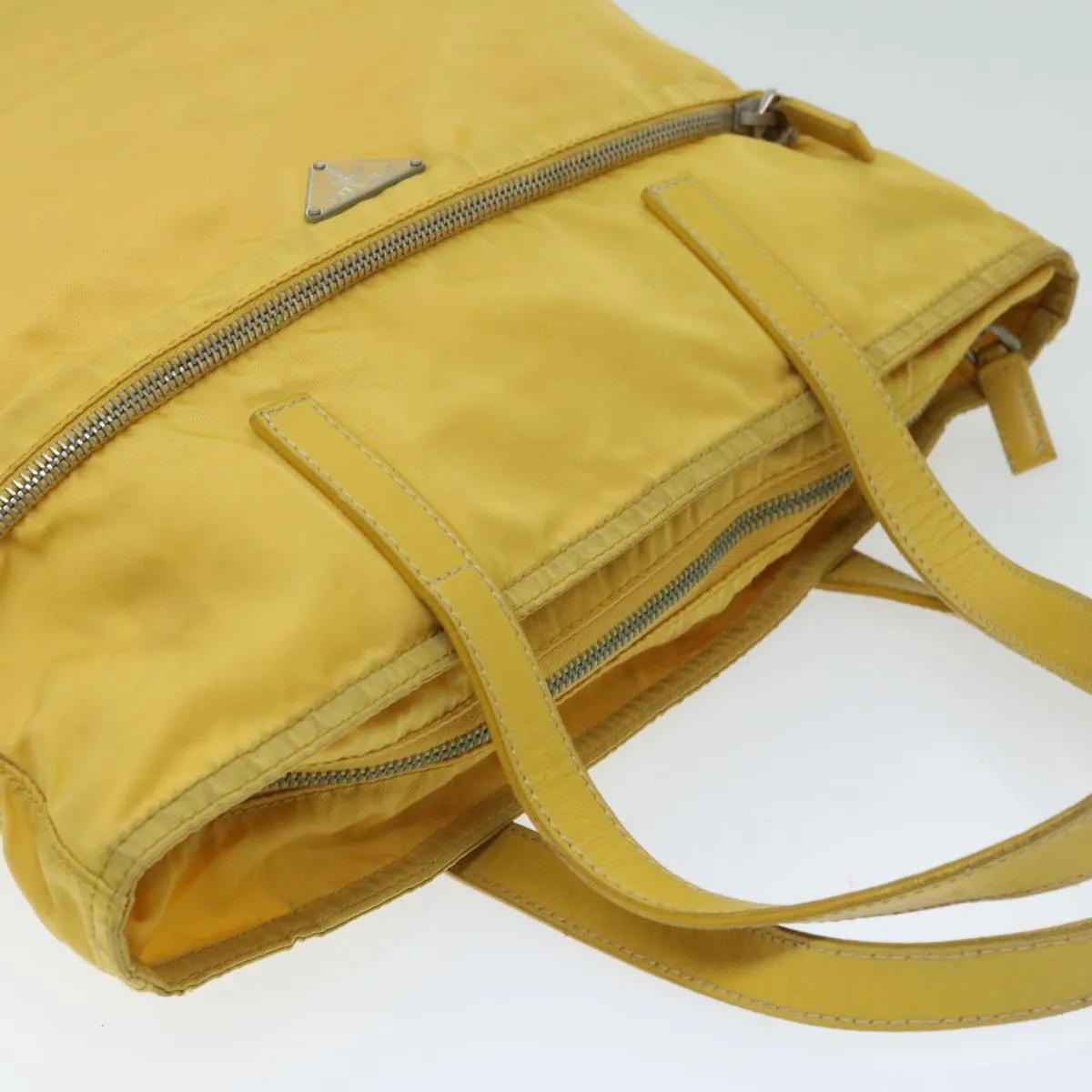 Trendy Inspired Prada Tote Bag Nylon Yellow Auth 67978