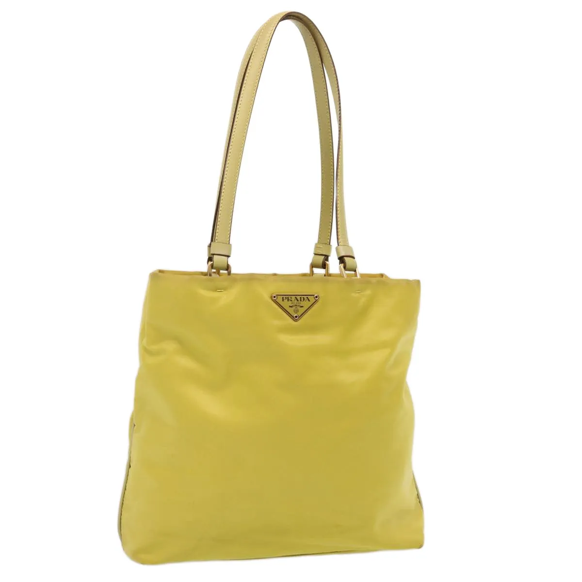 Trendy Inspired Prada Tote Bag Nylon Yellow Auth 73333