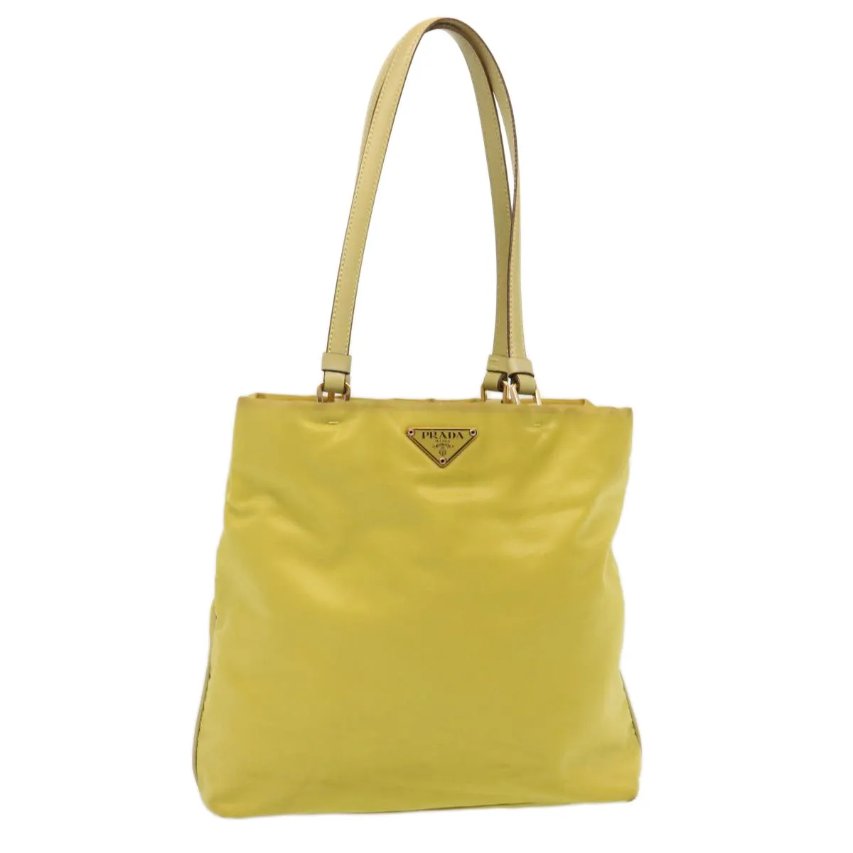 Trendy Inspired Prada Tote Bag Nylon Yellow Auth 73333