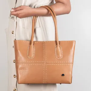 Vanessa : Ladies Leather Shopper Handbag in Hazel Relaxa