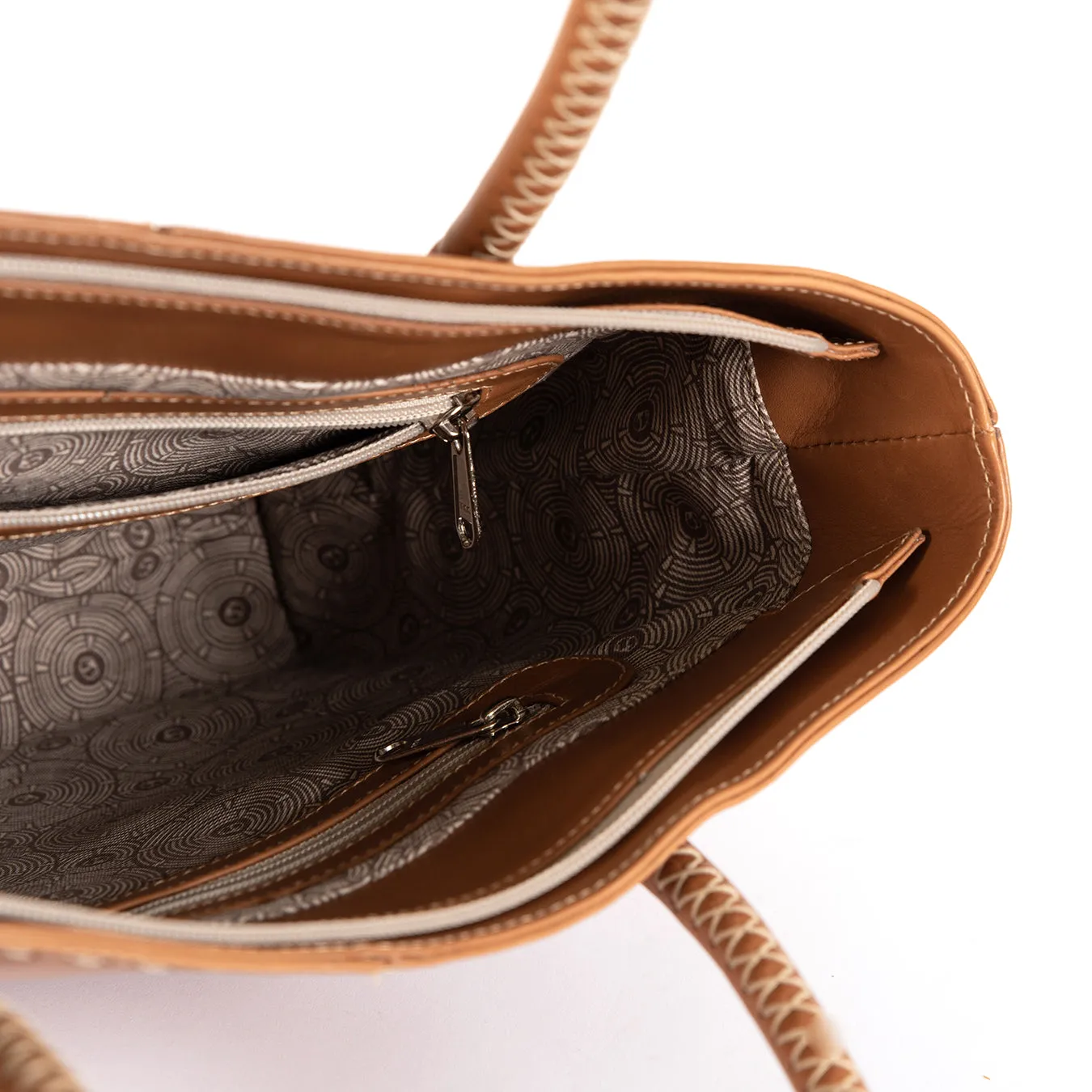 Vanessa : Ladies Leather Shopper Handbag in Hazel Relaxa