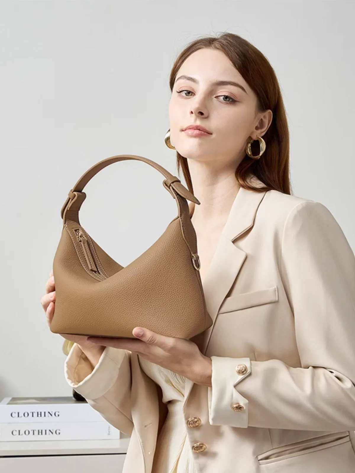Versatile Moon Bag – Stylish Zip Closure Handbag