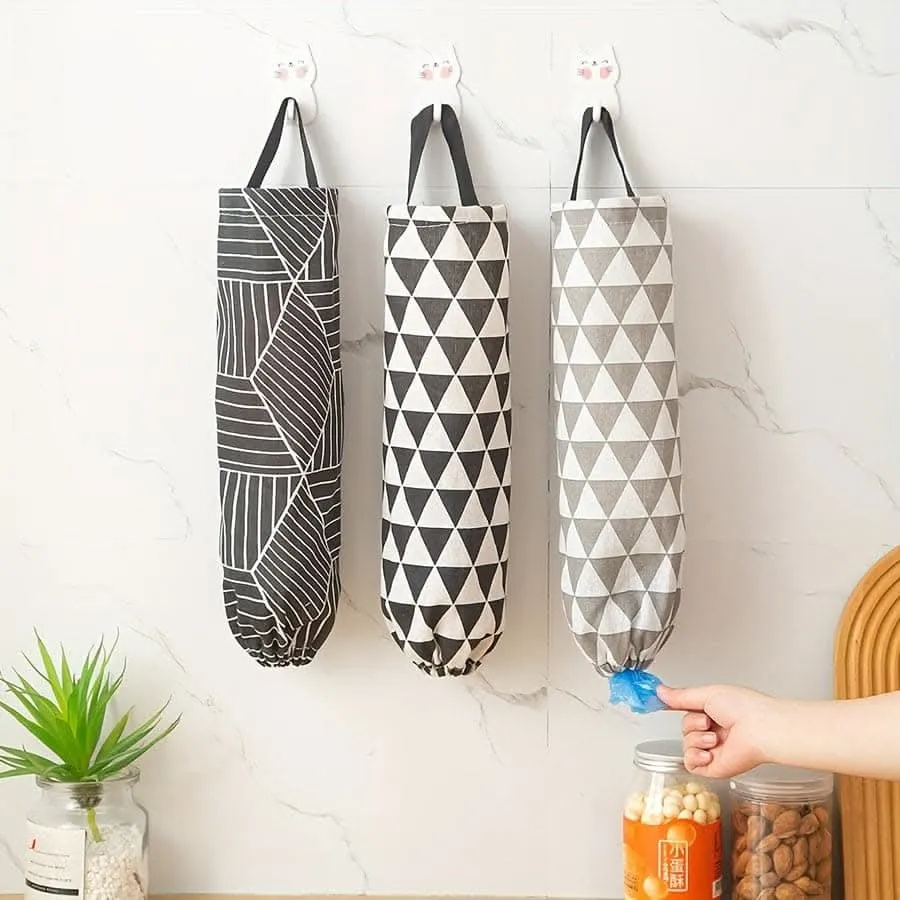 Wall-Mounted Garbage Bag Storage - Kitchen & Plastic Bag Organizer
