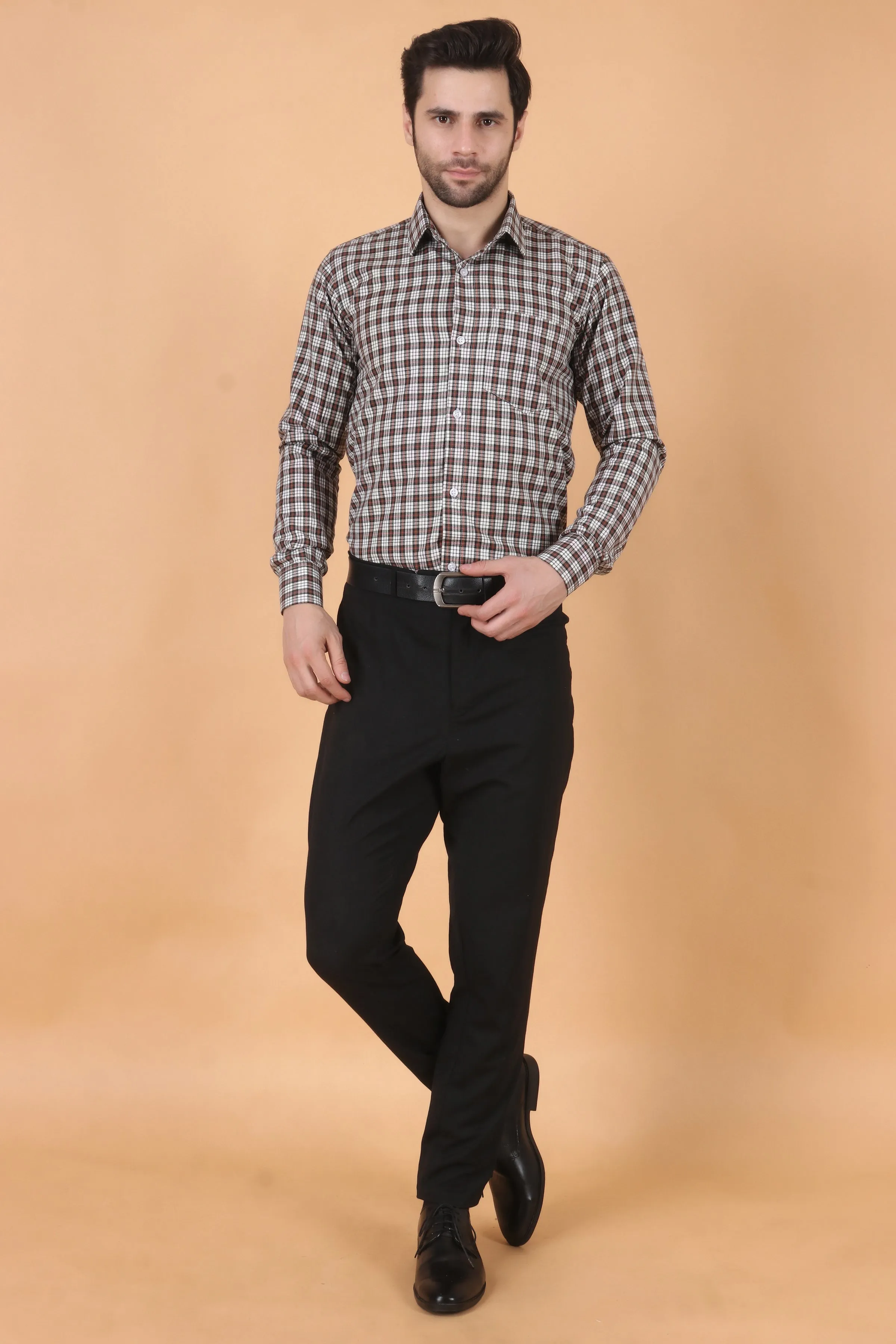 Walnut Checked Woollen Shirt