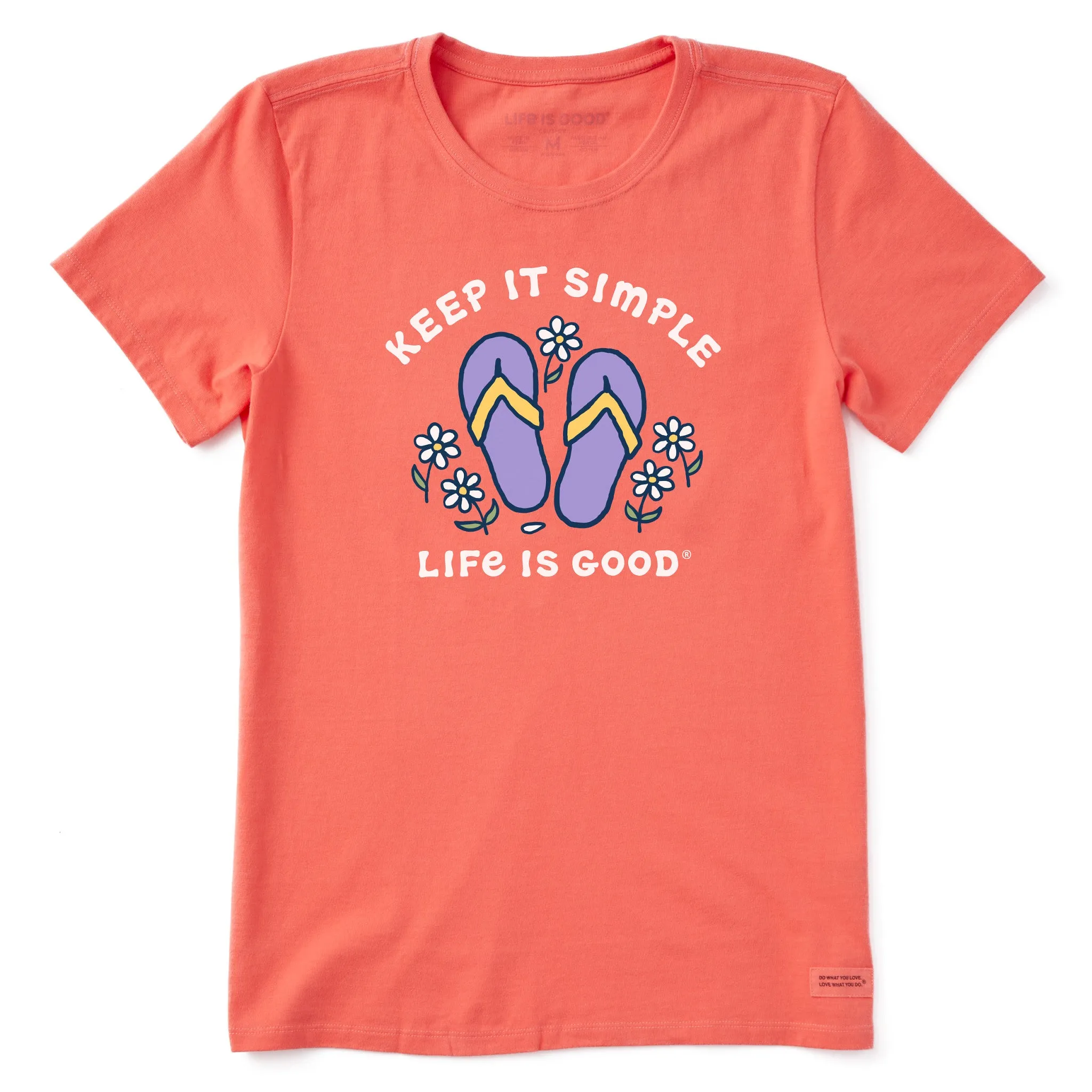 Women's Keep it Simple Flip Flops and Daisies Short Sleeve Tee
