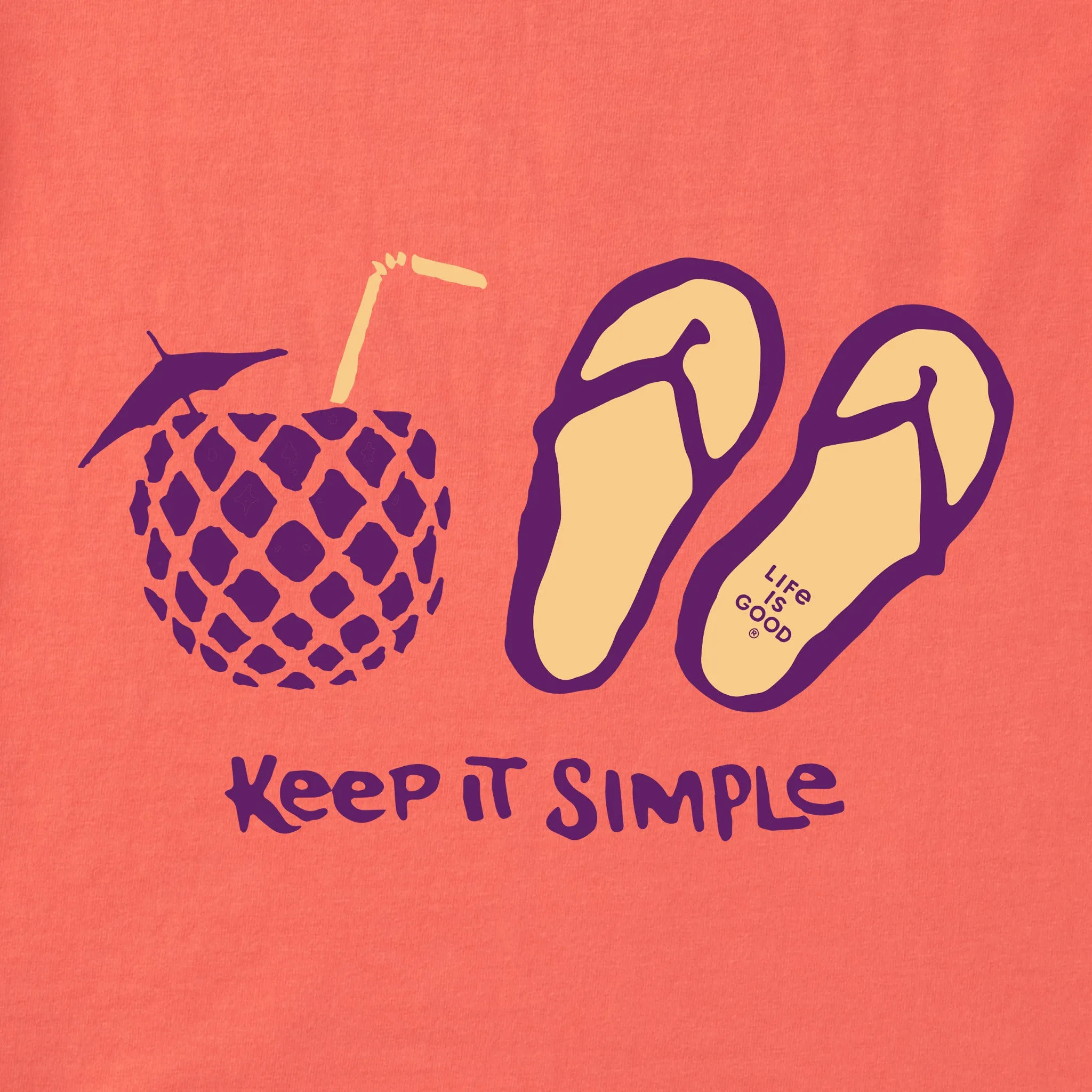 Women's Keep It Simple Pineapple Flops Short Sleeve Vee
