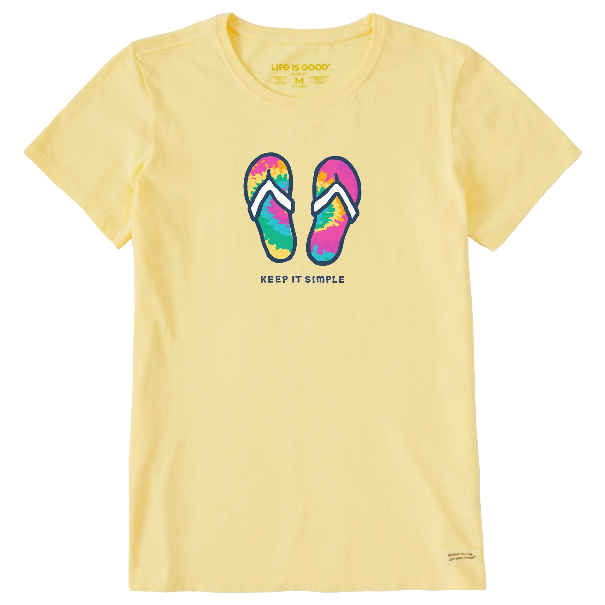 Women's Keep it Simple Tie Dye Flip Flops Short Sleeve Crusher Tee