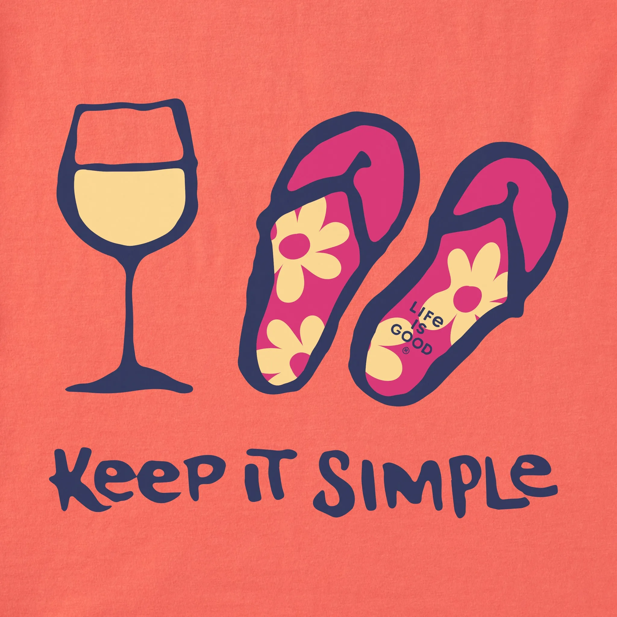 Women's Keep it Simple Wine and Flips Long Sleeve Crusher-LITE Hooded Tee