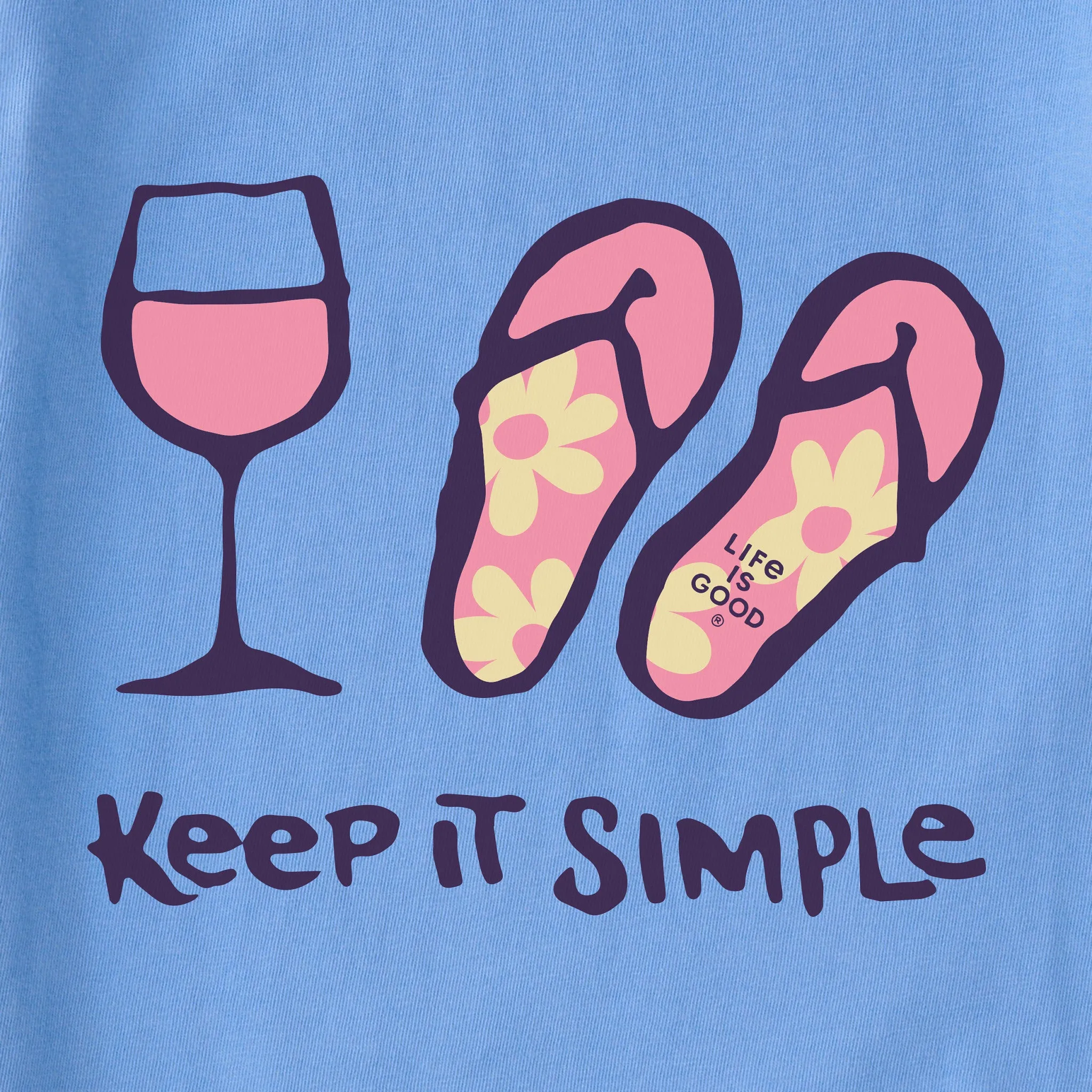 Women's Keep it Simple Wine and Flips Short Sleeve Crusher-LITE Vee