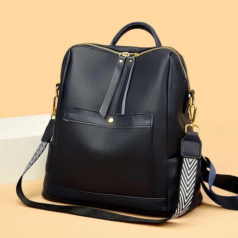 Women's Leather Multi-Purpose Stylish Casual Backpack