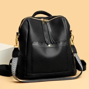 Women's Leather Multi-Purpose Stylish Casual Backpack